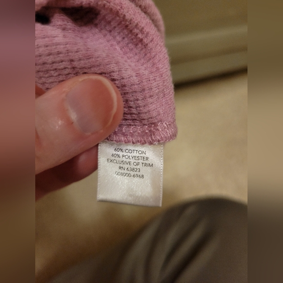 Christopher and Banks Long Sleeve Waffle Top in Rose/Pink Size Large - Picture 5 of 6